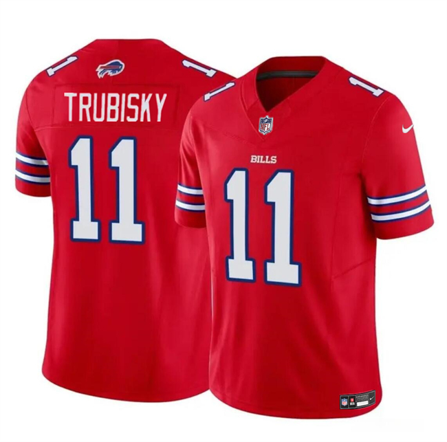 Men's Buffalo Bills #11 Mitch Trubisky Red 2023 F.U.S.E. Vapor Untouchable Limited Stitched Football Jersey